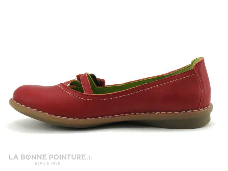 Achat chaussures Jungla Femme Ballerine, vente Jungla 5386 Rouge Fleur Ballerine