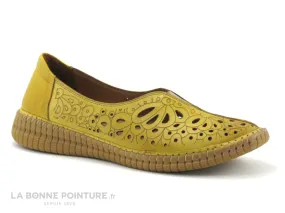 Achat chaussures Karyoka Femme Chaussure aérée, vente Karyoka RITA Jaune - Ballerine perforee Femme cuir jaune