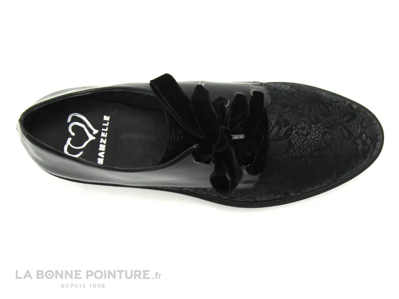 Achat chaussures MamZelle Femme Chaussure basse / Derby, vente MamZelle OCEANI - CSIDY21 - Fleur Noir - Verni noir - Derby