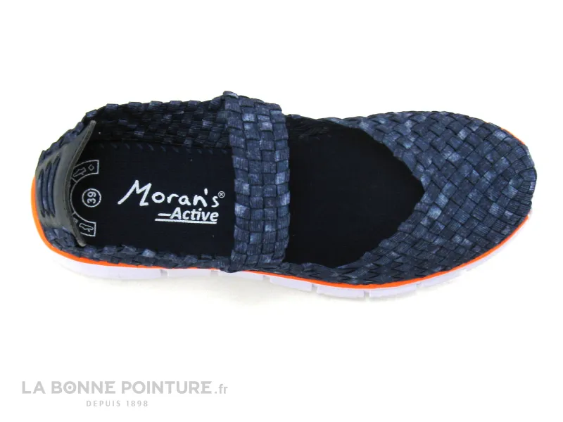 Achat chaussures Moran's Femme Chaussure de Sport, vente Morans Kidou Marine - Ligne Orange - Ballerine Elastique