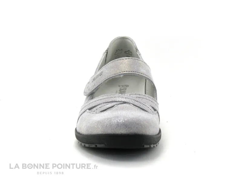 Achat chaussures Suave Femme Ballerine, vente Suave LONDON 8061T Shark Powder - Ballerine argent avec scratch