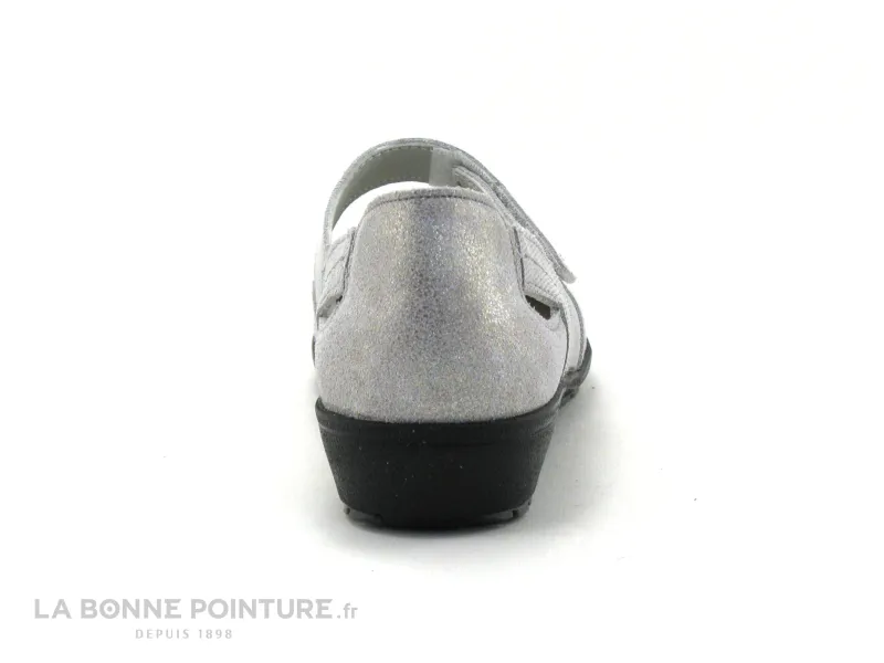 Achat chaussures Suave Femme Ballerine, vente Suave LONDON 8061T Shark Powder - Ballerine argent avec scratch