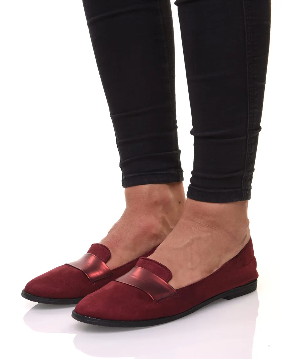 Ballerines bordeaux bi matières