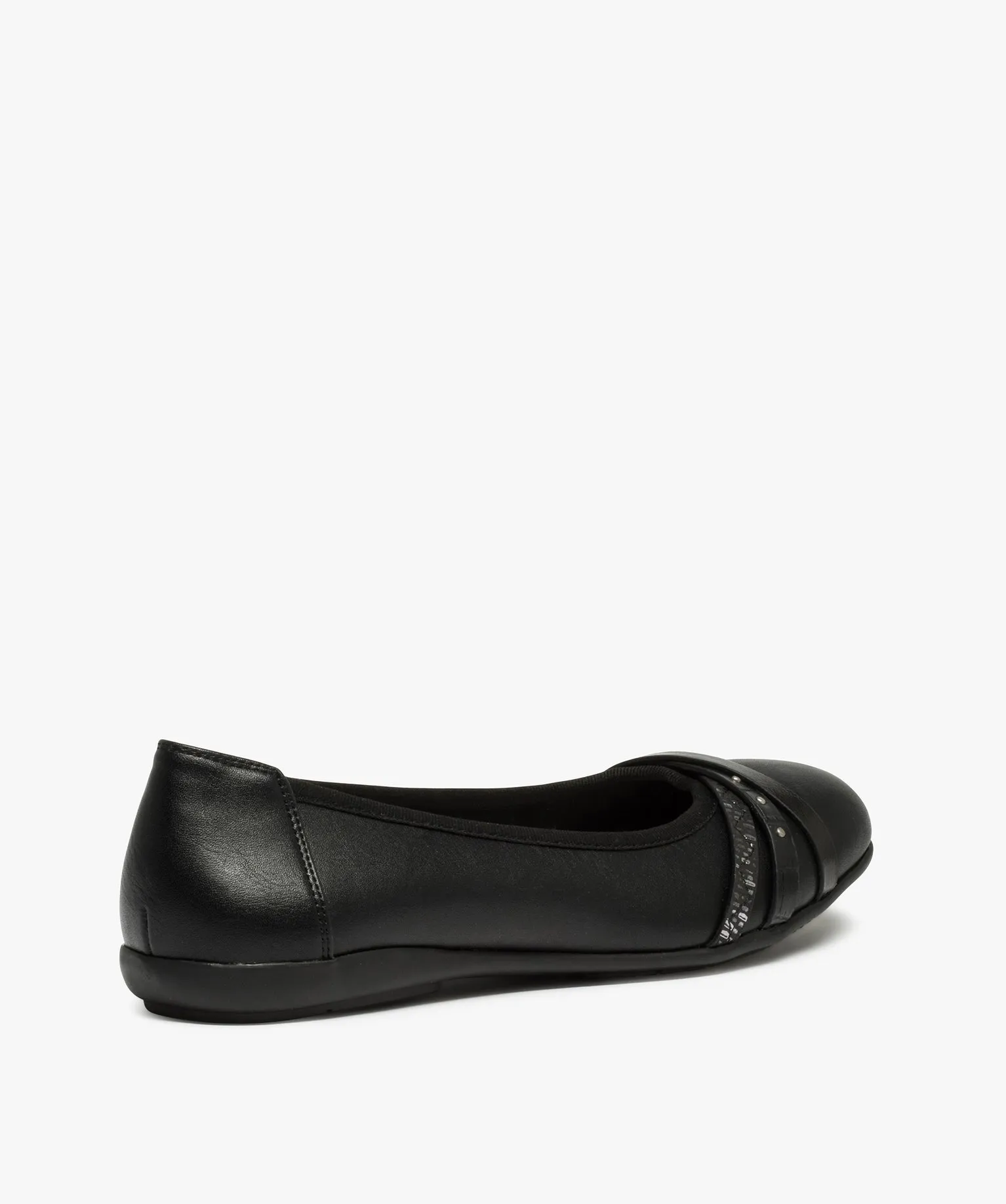 ballerines femme unies a talon plat et brides fantaisie noir ballerines