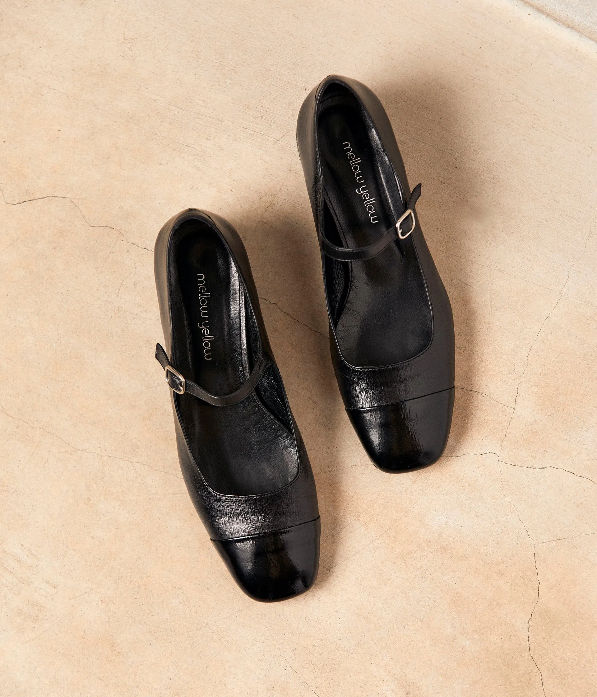 Ballerines noires cuir Blondine