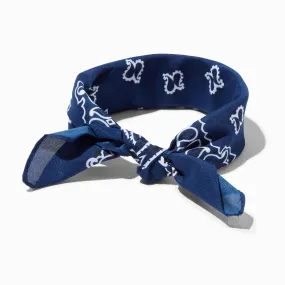 Bandeau bandana motif cachemire - Bleu marine