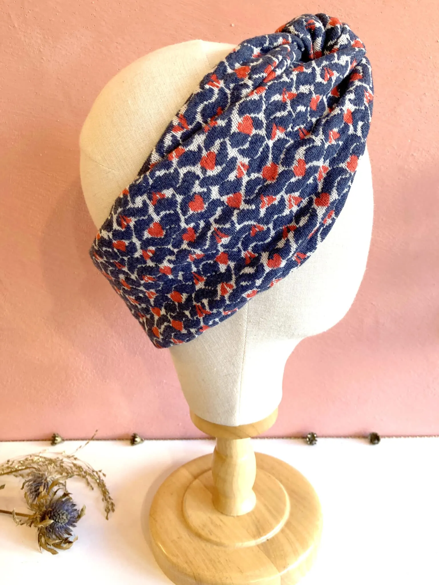 Bandeau à cheveux cache-oreille bien chaud en tissu recyclé