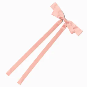 Barrette à nœud à pans extra longs rose tendre