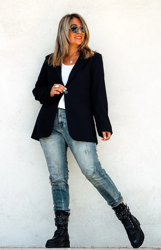 Blazer JANET noir La Petite Boho Blazers Bohèmes 