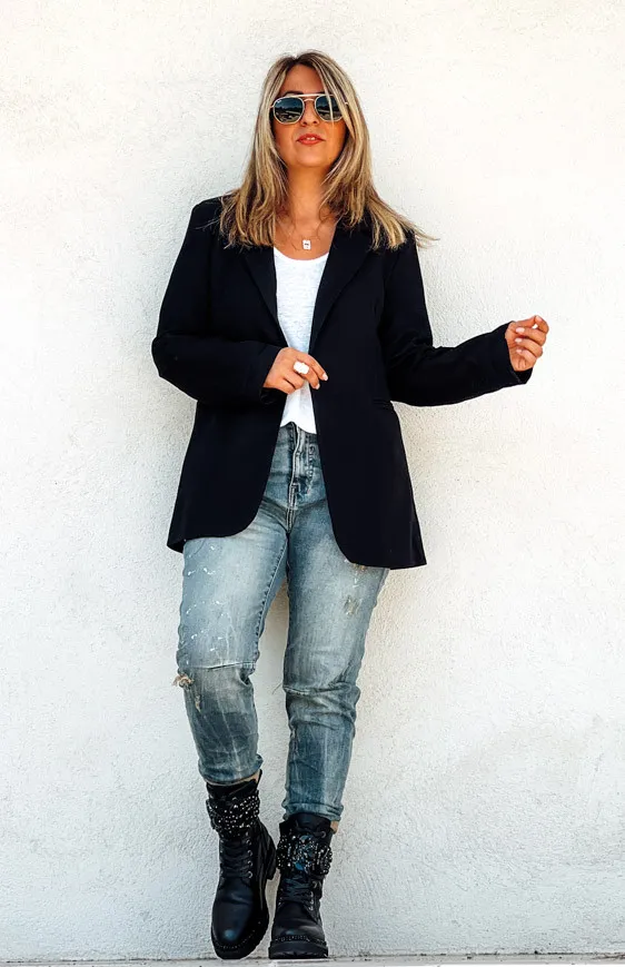 Blazer JANET noir La Petite Boho Blazers Bohèmes 