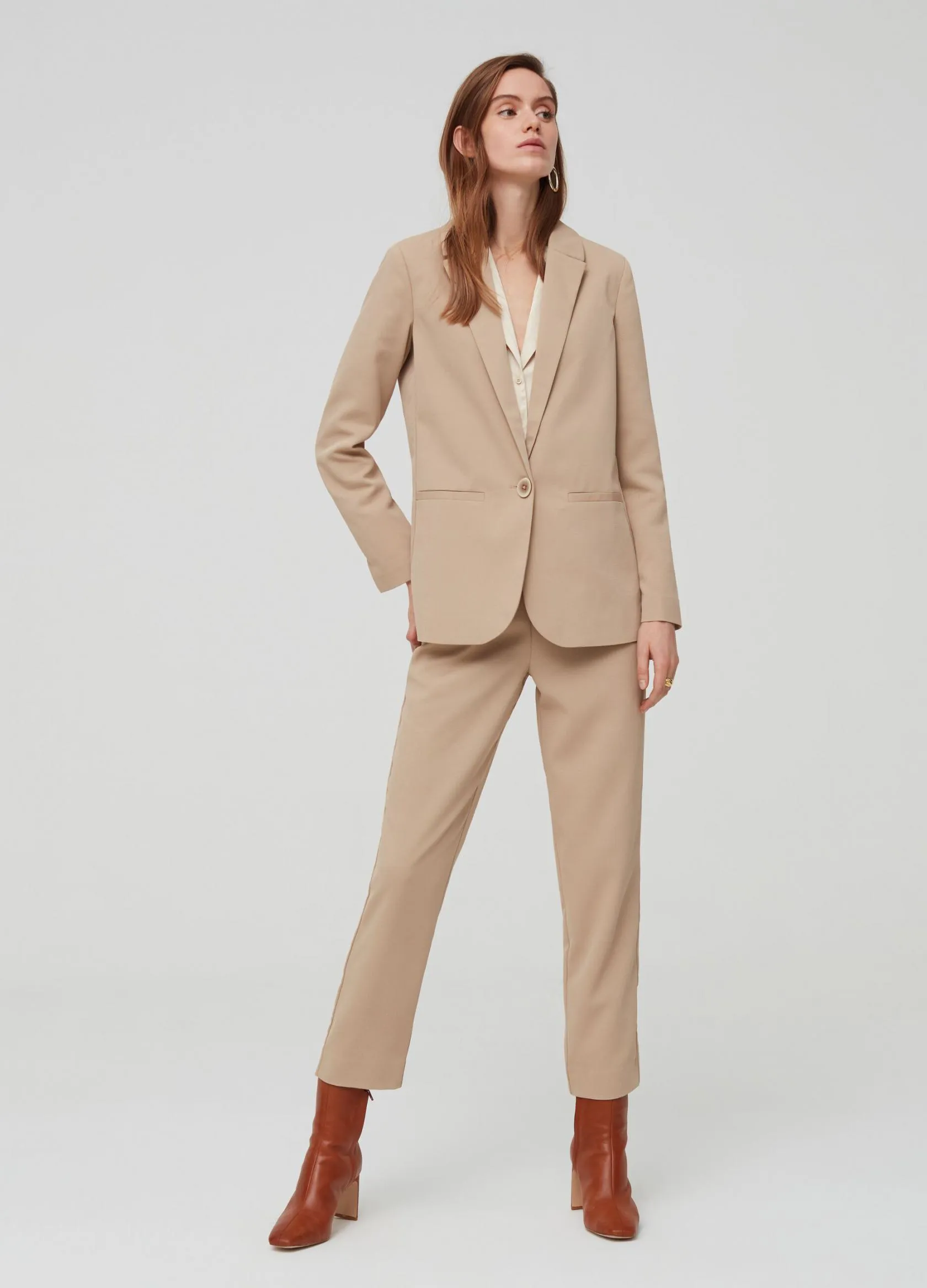 Blazers Femme | Solid colour blazer with pockets Beige | OVS