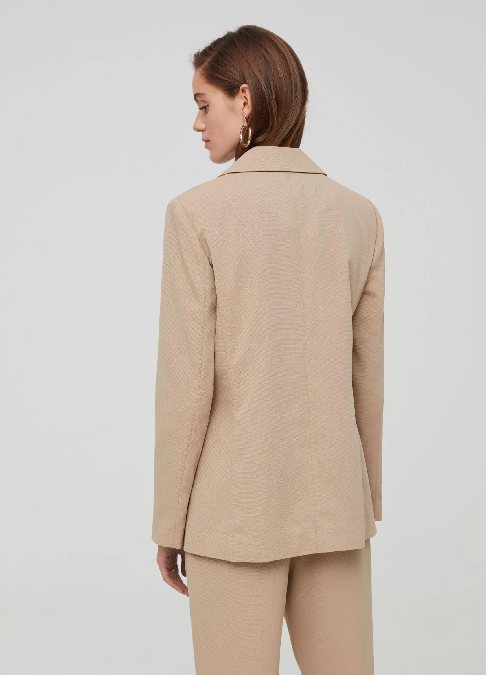 Blazers Femme | Solid colour blazer with pockets Beige | OVS