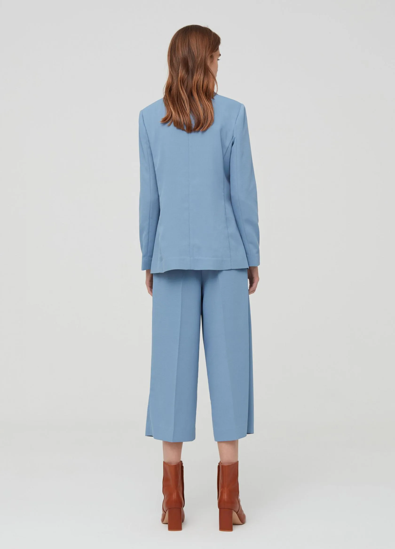 Blazers Femme | Solid colour blazer with pockets Bleu ciel | OVS