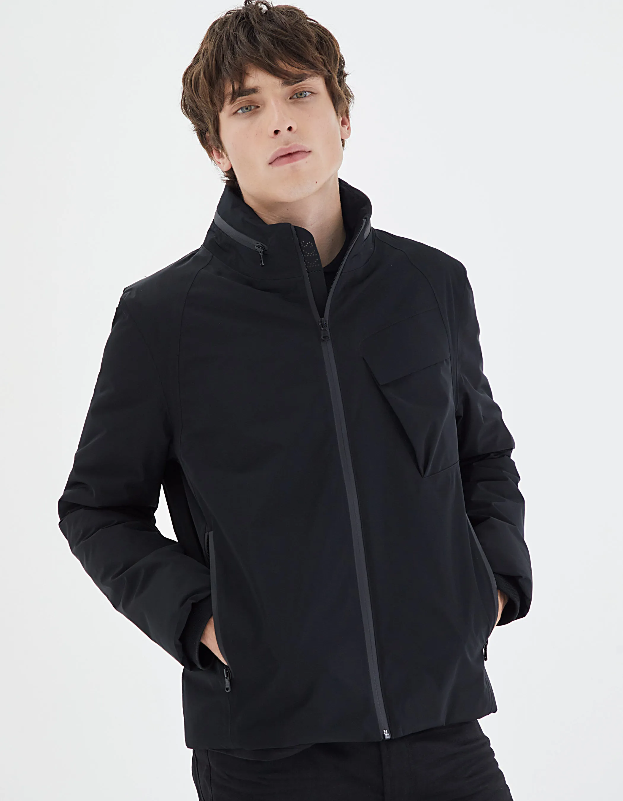 Blouson noir nylon WATERPROOF Homme