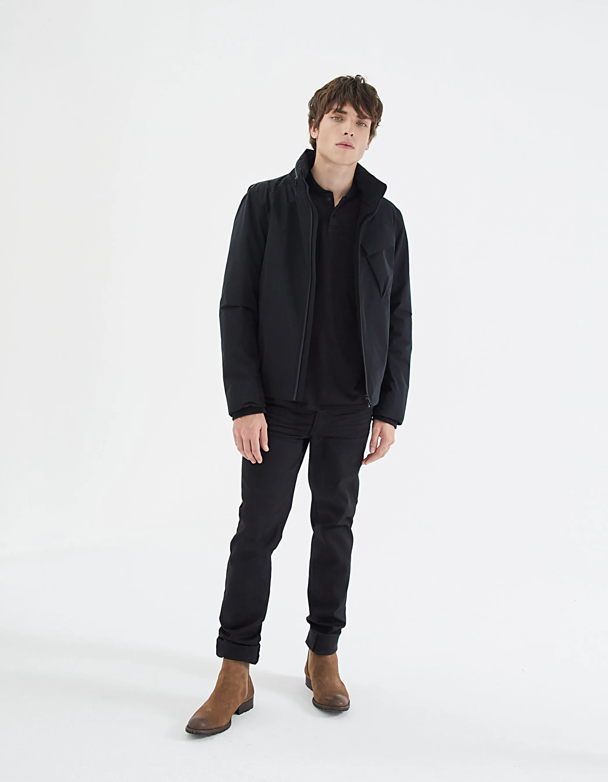 Blouson noir nylon WATERPROOF Homme