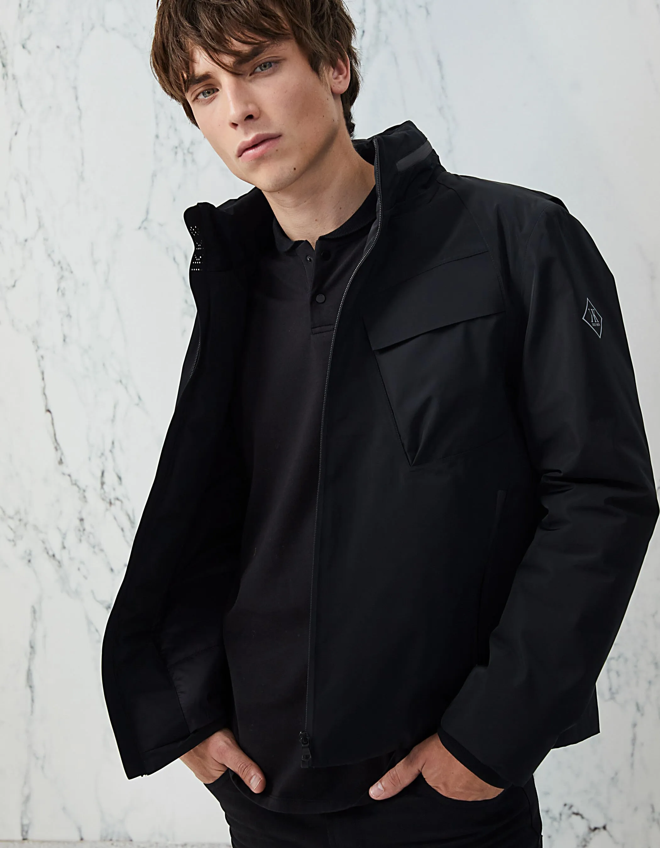 Blouson noir nylon WATERPROOF Homme