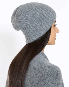 Bonnet Long en Côtes Anglaises 100% Cachemire Femme