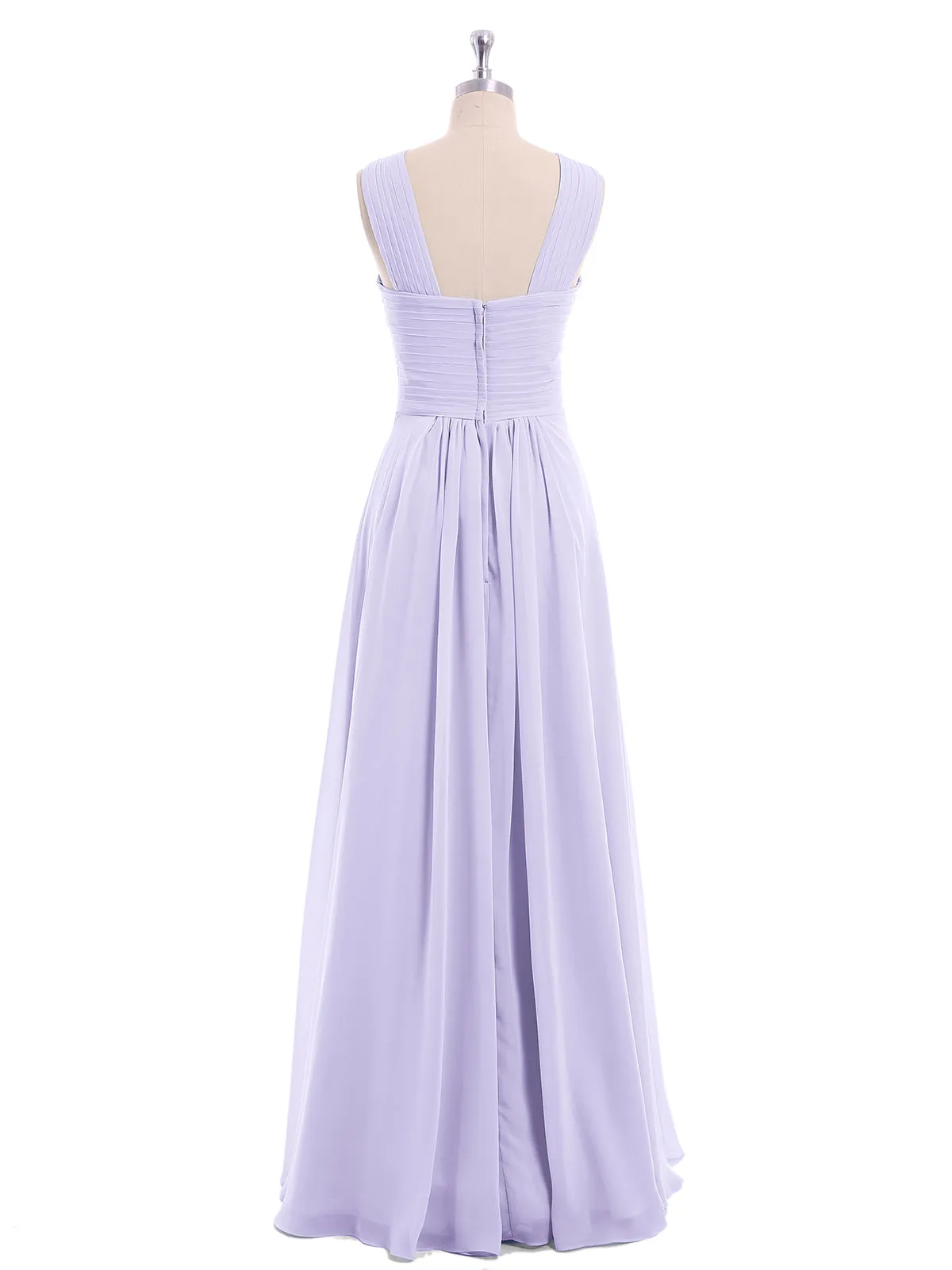 Bretelles Croisées Mousseline Robe avec Taille Empire Lilas