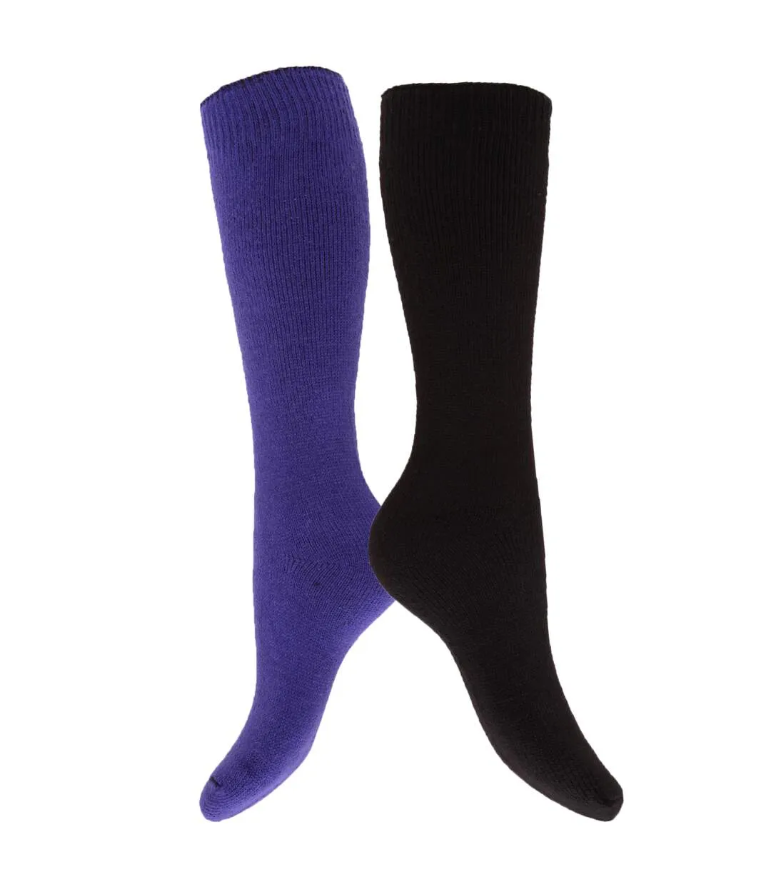 Chaussettes thermiques hautes 2 paires femme violet/noir Chaussettes thermiques hautes (2 paires)