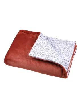 Couverture en flanelle et coton imprimé - Rouge