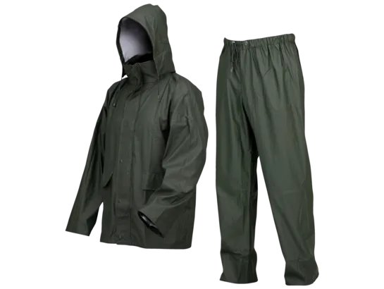 Ensemble de pluie PU/PVC vert