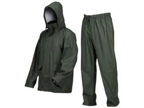 Ensemble de pluie PU/PVC vert