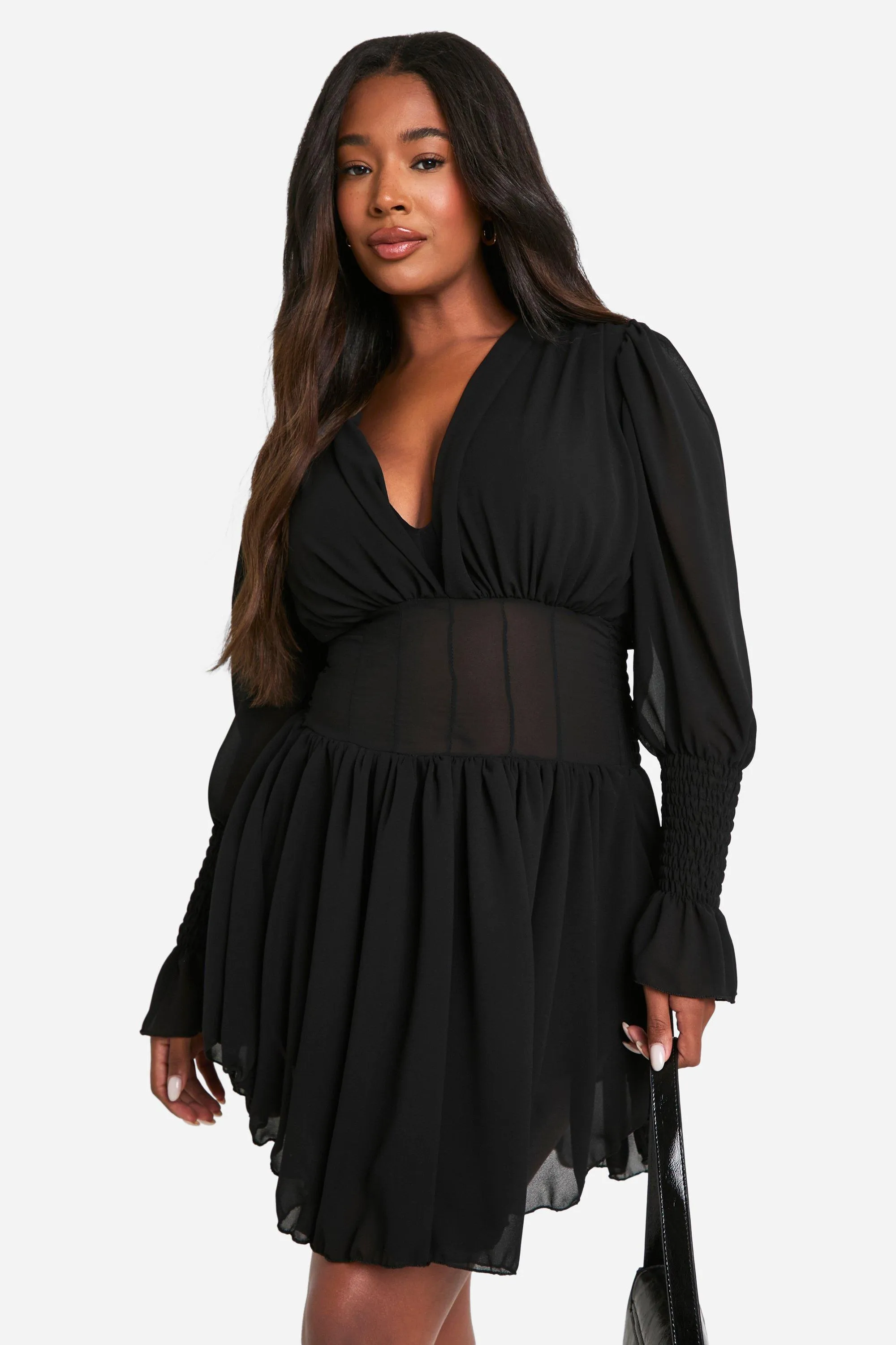 Grande taille - Robe patineuse en mousseline de soie