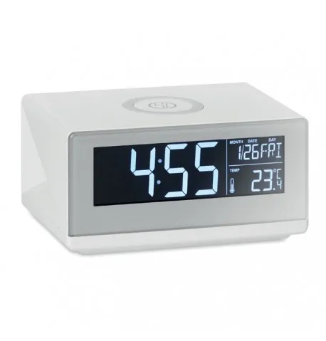 Horloge multifonctionnelle avec réveil, veilleuse, chargeur sans fil 