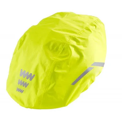 Housse de pluie fluo pour casque vélo avec attache pour feu