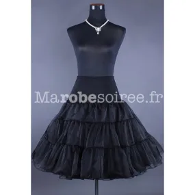 Jupon noir pour robes mi-longue style vintage réf.W16N en Tulle