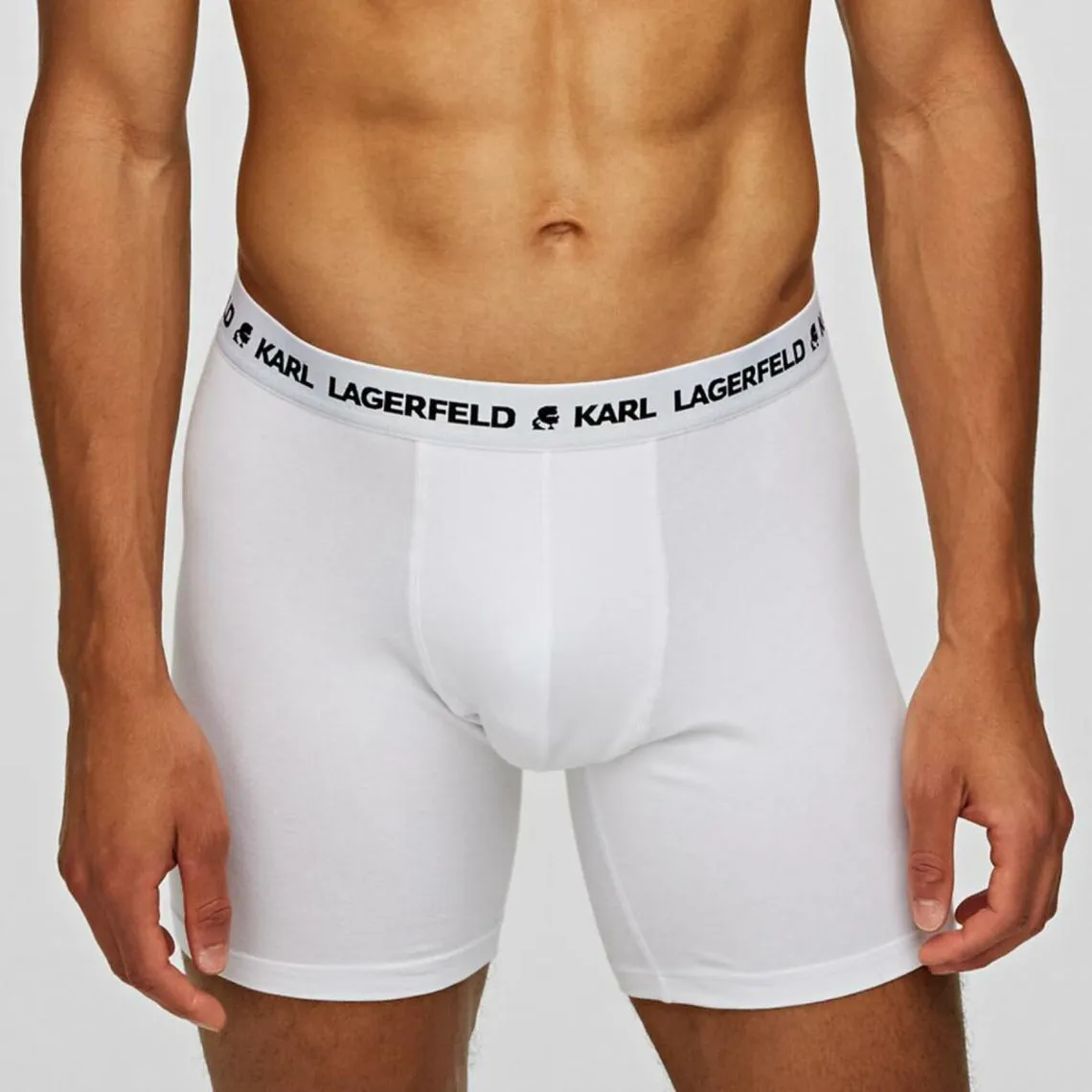 Lot de 3 boxers longs logotes coton Karl Lagerfeld - Blanc | 3 Suisses