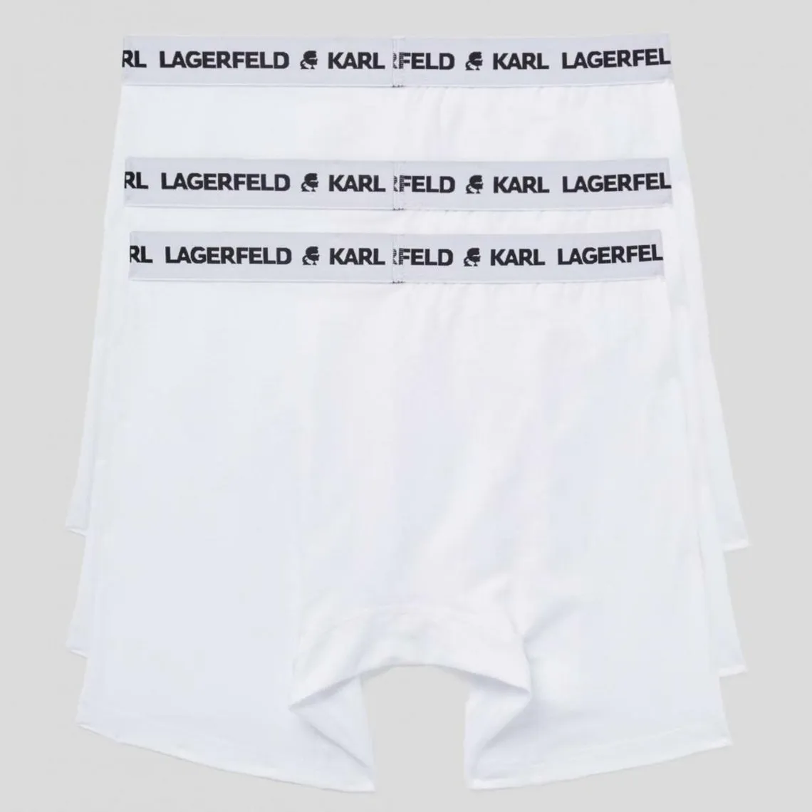 Lot de 3 boxers longs logotes coton Karl Lagerfeld - Blanc | 3 Suisses