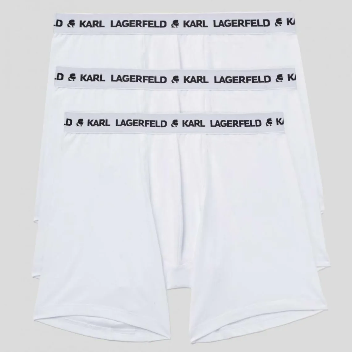 Lot de 3 boxers longs logotes coton Karl Lagerfeld - Blanc | 3 Suisses