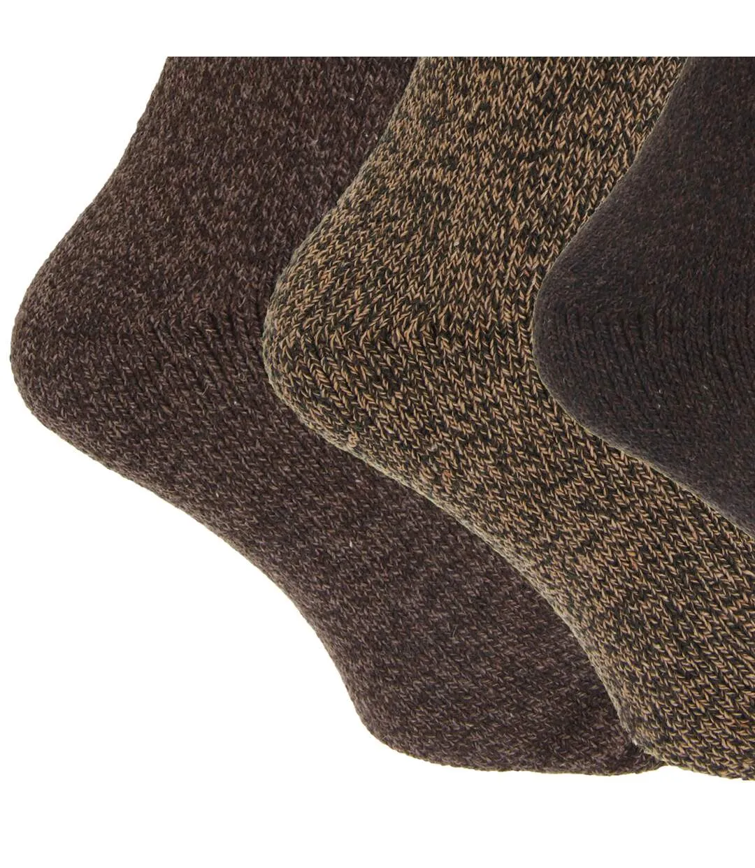 Lot de 3 Chaussettes thermiques homme nuances de marron Universal Textiles