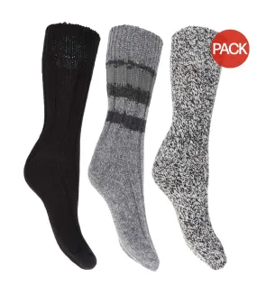 Lot de 3  Chaussettes thermiques épaisses paires femme noir FLOSO