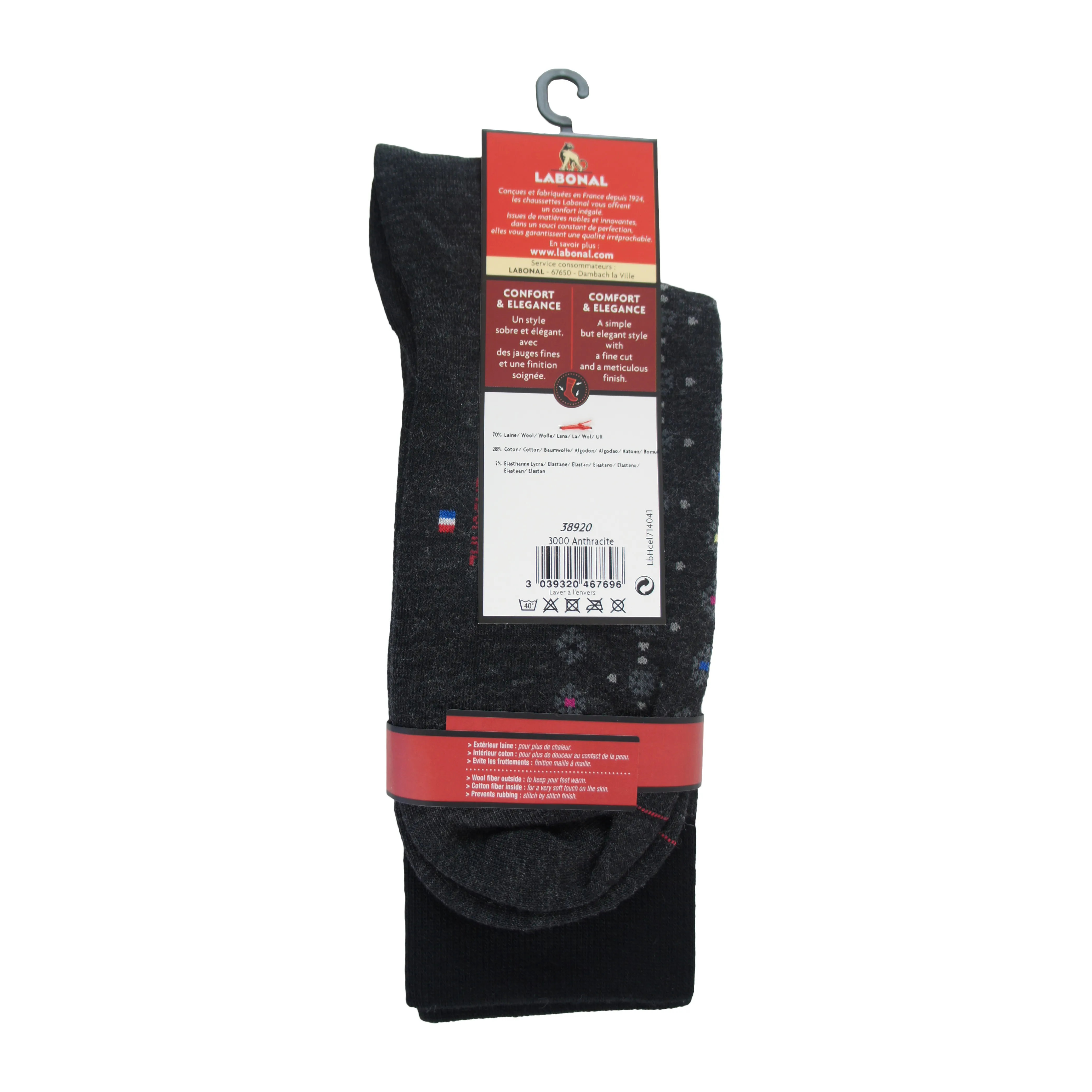 Mi-Chaussettes Laine anthracite - Labonal : vente chaussettes pour ...