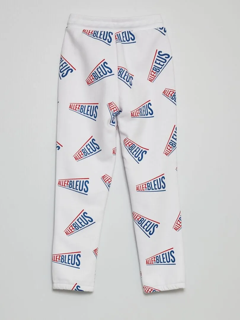 Pantalon de jogging en molleton - Allez Les Bleus - Blanc