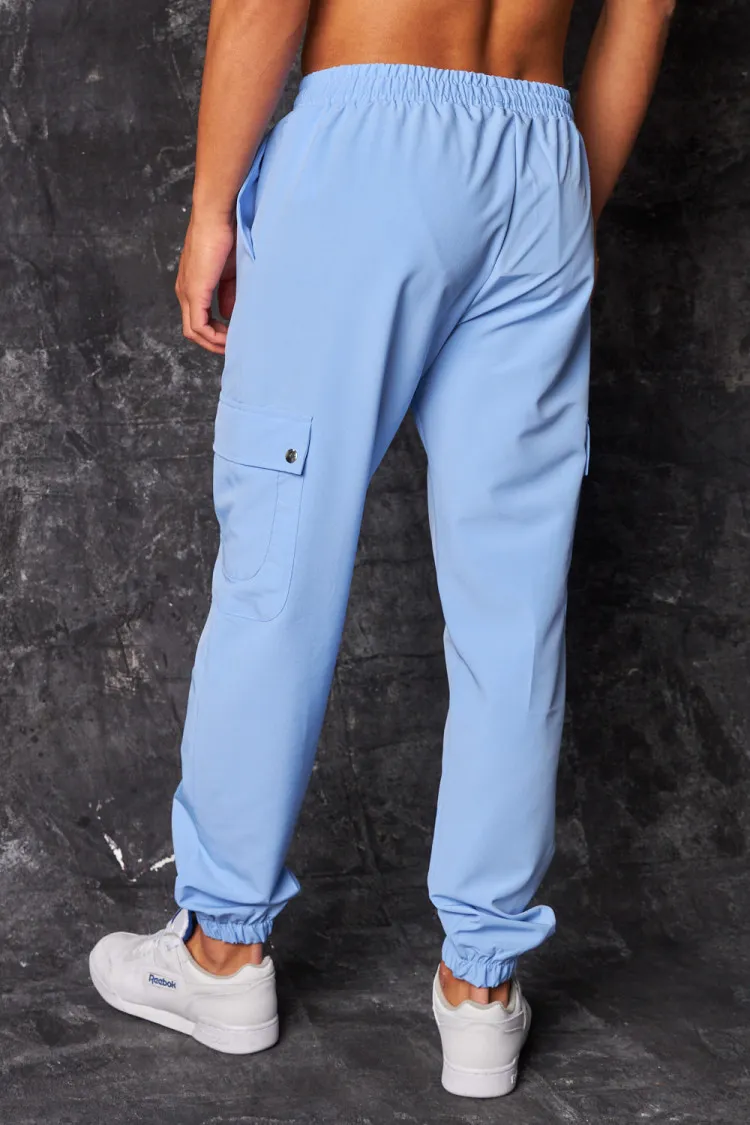 Pantalon de jogging fluide cargo bleu clair