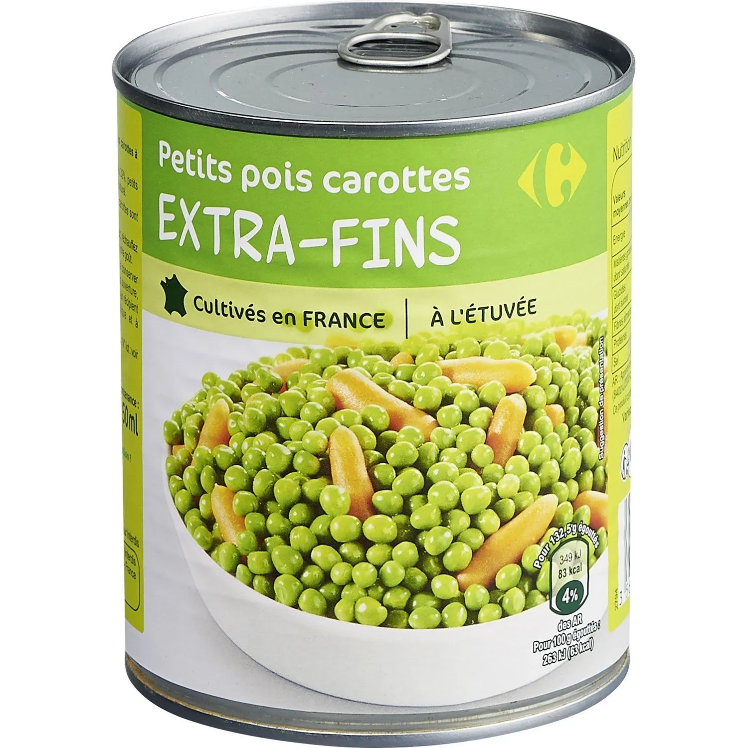 Petits pois carottes extra-fins à l'étuvée CARREFOUR