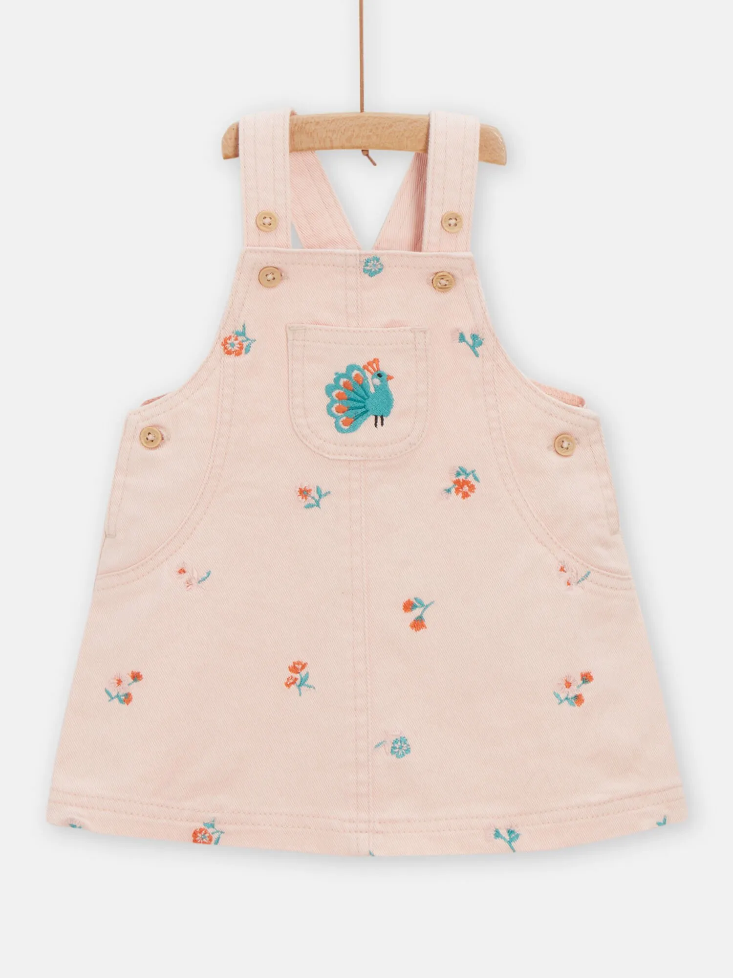 Robe en denim rose pour bébé fille