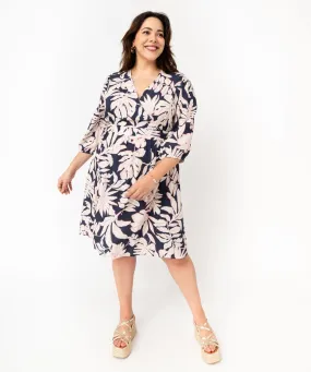 robe fleurie a manches 34 femme grande taille bleu robes