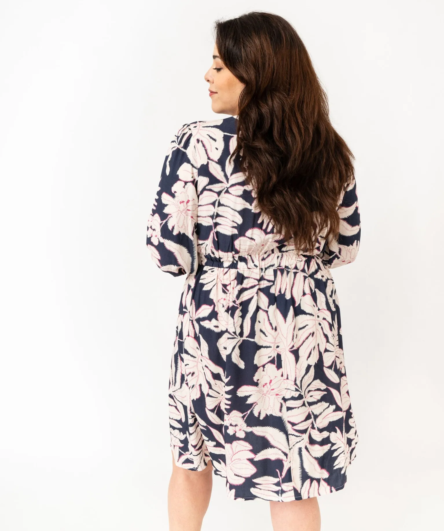 robe fleurie a manches 34 femme grande taille bleu robes