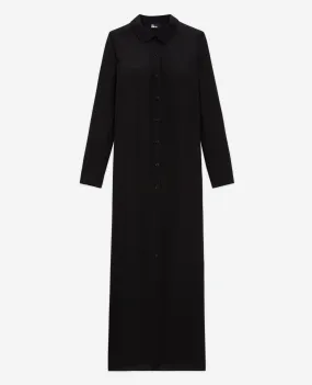 Robe longue en soie noire