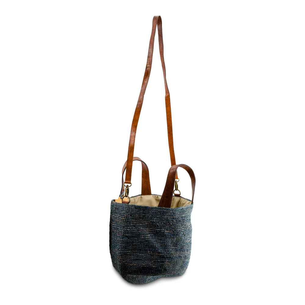 Sac en Denim Tissé en Rafia