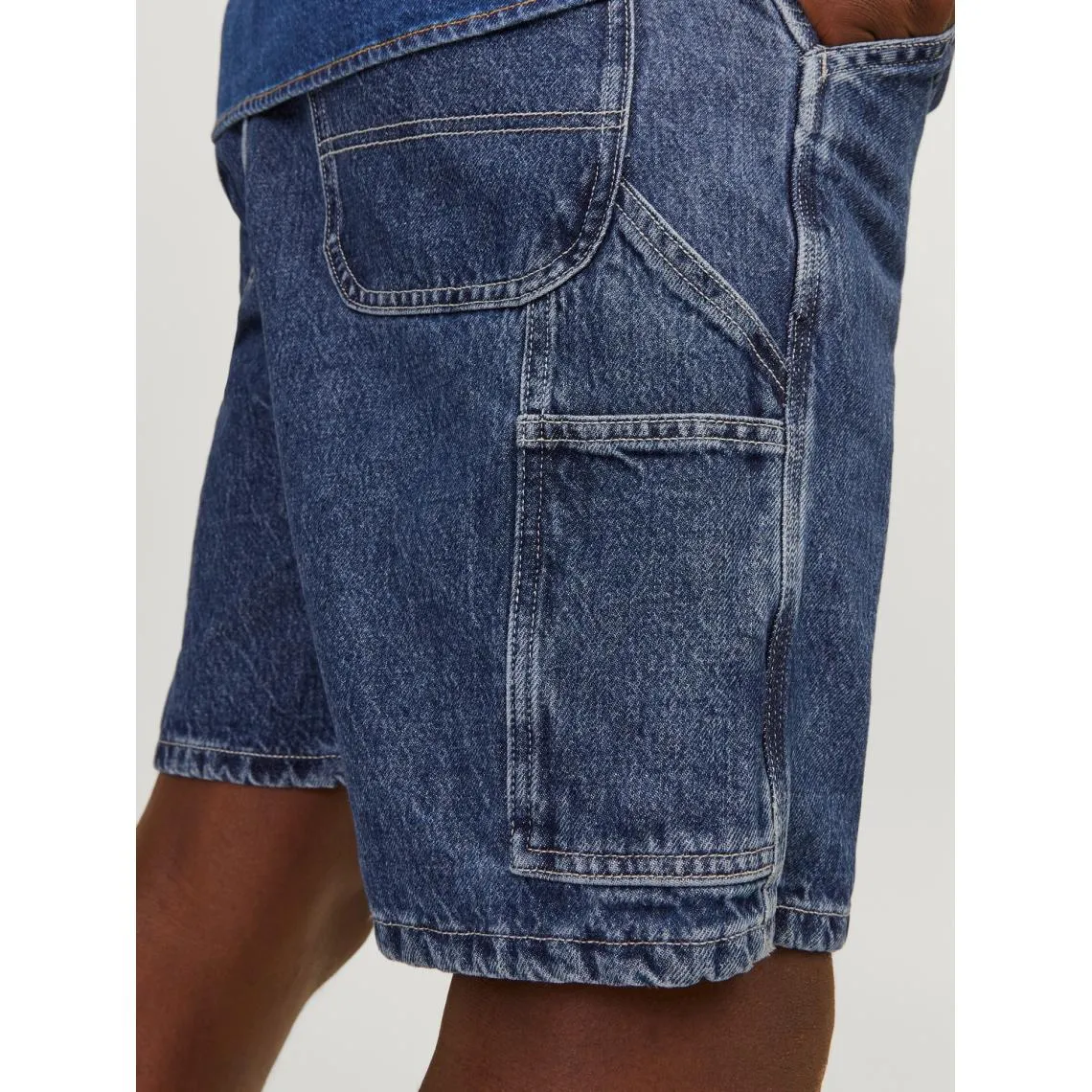 Short ample homme bleu denim en coton | 3 Suisses