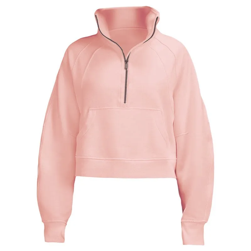 Sweat À Capuche À Moitié Zippé Pour Femmes Costume De Yoga Designer Sweat À Capuche Dames Gym Sportswear Sports De Plein Air Jog