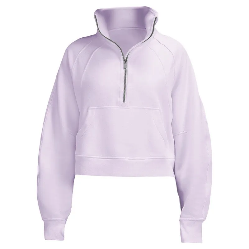 Sweat À Capuche À Moitié Zippé Pour Femmes Costume De Yoga Designer Sweat À Capuche Dames Gym Sportswear Sports De Plein Air Jog