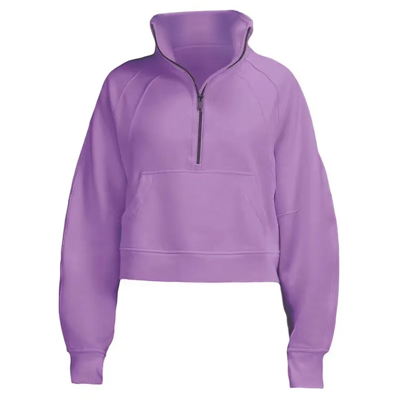 Sweat À Capuche À Moitié Zippé Pour Femmes Costume De Yoga Designer Sweat À Capuche Dames Gym Sportswear Sports De Plein Air Jog