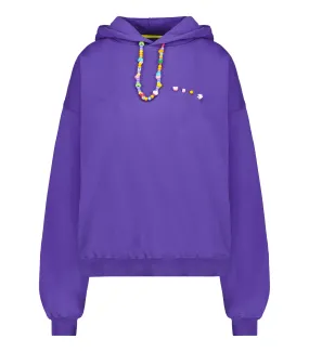 Sweat à capuche avec collier de perles Violet Mira Mikati - Jane de Boy