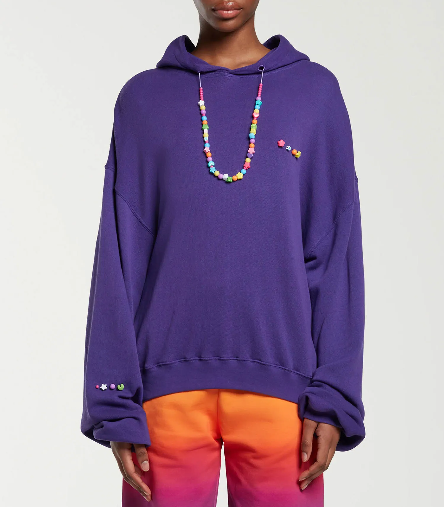 Sweat à capuche avec collier de perles Violet Mira Mikati - Jane de Boy